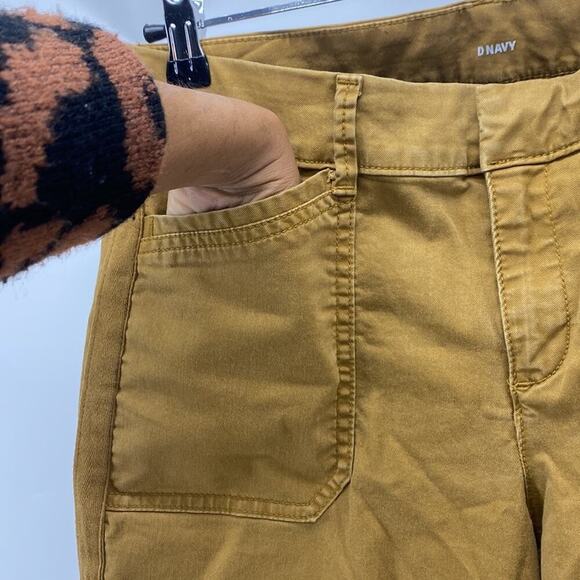 Old Navy Pixie Pant Stretch Ankle Chino Ochre Brown with tuxedo stripe on side - Picture 4 of 10
